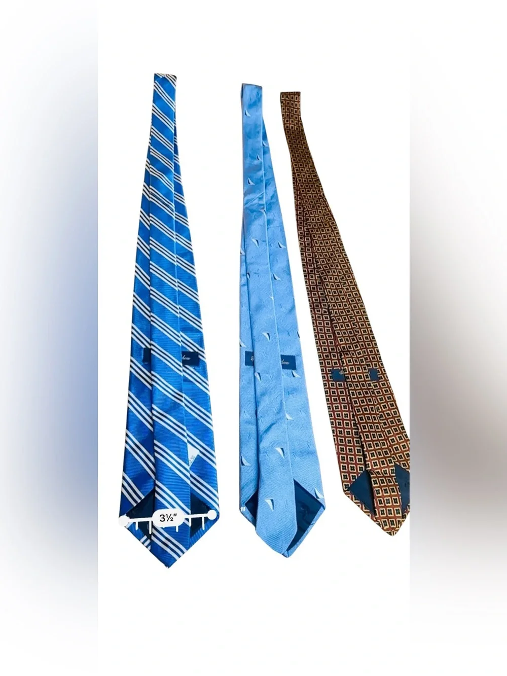 Lot of 3 BROOKS BROTHERS MAKERS Silk Necktie Ties Stripes Texture Blue New